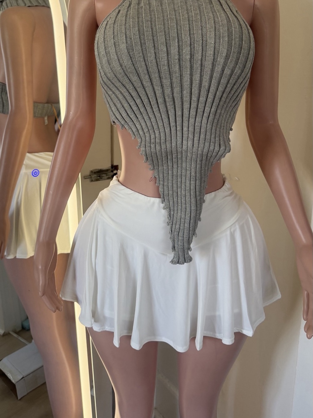 White Flowy Skort